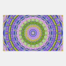 Königliches lila Kronen-Kaleidoskop Rechtecksticker