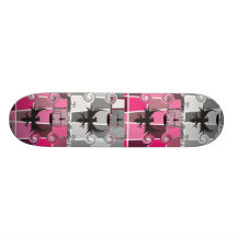 Königliches rosa und Grau Skateboard Deck