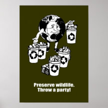 Konserven-wild lebende Tiere. Werfen Sie eine Part Posterdrucke