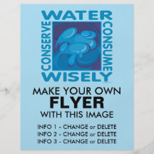 Konservieren Sie Wasser - Gebrauch klug Individuelle Flyer