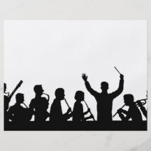 Kontur des Leiters und Band schwärzen auf Weiß Individuelle Flyer