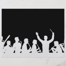 Kontur von Leiter- und Bandweiß auf Schwarzem Personalisierte Flyer