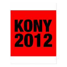 Kony 2012 Schwarzes auf Rotem Platz Postkarte