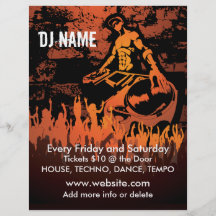 Konzert-Musik-Flyer DJ brennender