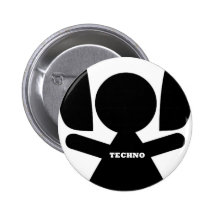 Kopfhörer Techno Musik Anstecknadelbuttons