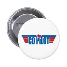 Kopilot Wings Abzeichen - Luftfahrt Button