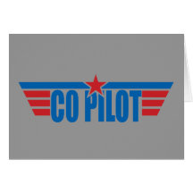 Kopilot Wings Abzeichen - Luftfahrt Grußkarte
