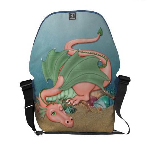 Korallenrote Drache-Ozean-Fantasie Kuriertasche