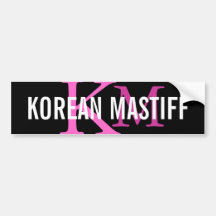 Koreanisches Mastiff-Monogramm Auto Sticker