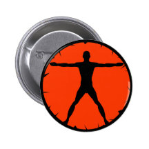 Körper-Verrücktheits-Fitness Vitruvian Mann-runder Anstecknadelbutton