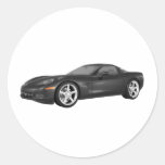 Korvette 2008: Sport-Auto: Schwarzes Ende Runder Sticker