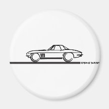 KorvetteStingray Hardtop Schwarzes 1965 Magnete