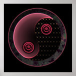 Kosmischer lila Yin Yang Plakate