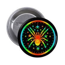 Kosmischer Spinnen-Knopf Button