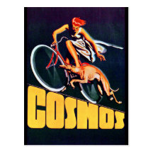 Kosmos-Windhund-Fahrrad Postkarten