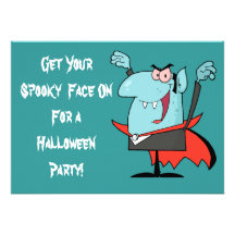 Kostüm-Party Cartoon-Draculas Halloween Personalisierte Ankündigungskarte