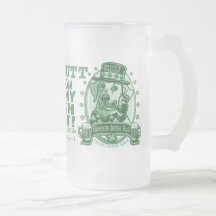 Köter-Gesichtige grüne irische Ale-Bier-Logo-Gesch Teetassen