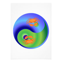 Krabbe Yin Yang Individuelle Einladung