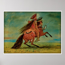 Krähen-Leiter durch George Catlin 1850 Posterdruck