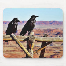 Krähen-Raben-Vogel-Schwarzes Mousepads