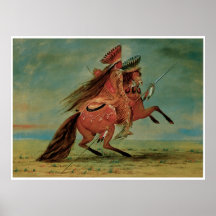 Krähenleiter, 1850, George Catlin-Amerikaner West Plakat