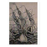 KRAKEN Vintager Druck Postkarte