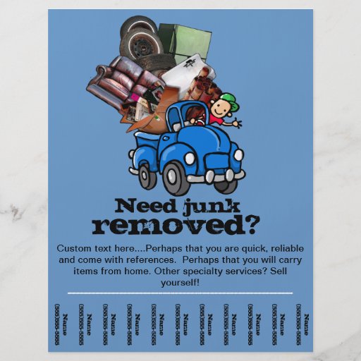 Kram-oder Abfall-Abbau-Geschäft Promo-Flyer templ