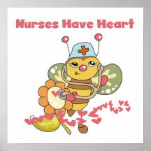 Krankenschwestern haben Herz-T-Shirts und Geschenk Plakate