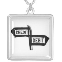 Kredit- oder Debetquadratische Sterlingsilberhalsk Personalisierter Schmuck