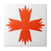 Kreuz Blüten cross blooms Keramikfliesen