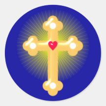 Kreuz cross runder aufkleber