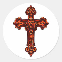Kreuz cross runder aufkleber
