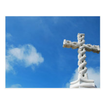Kreuz in den Wolken und im blauen Himmel Postkarten