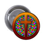 KREUZ MIT BUNTGLAS ANSTECKNADELBUTTONS