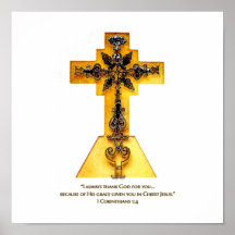 Kreuz mit Vers Plakat