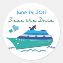Kreuzfahrt-Schiffs-Save the Date Aufkleber