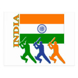 Kricket Indien Postkarte