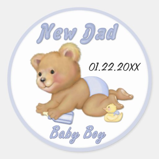 Kriechender Teddybär - neuer Vati des Jungen - fer Aufkleber