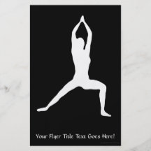 Krieger-Yoga-Pose-Silhouette Flyer Druck
