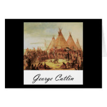 Kriegs-Rat George Catlins Sioux Grußkarte