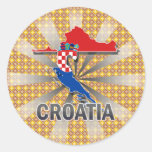 Kroatien-Flaggen-Karte 2,0 Runder Sticker