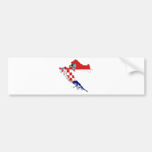 Kroatien-Flaggenkarte Stunde Hrvatska Autosticker