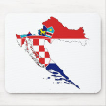 Kroatien-Flaggenkarte Stunde Hrvatska Mousepad