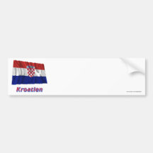 Kroatien Fliegende Flagge MIT Namen Auto Sticker