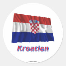 Kroatien Fliegende Flagge MIT Namen Stickers