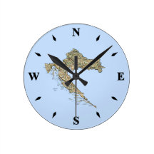 Kroatien-Karten-Uhr Wanduhren