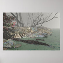 Krokodil-Insel Plakatdrucke