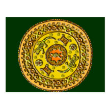 Krokodil-Mandala Postkarten