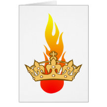 Krone Flamme crown flame Karte