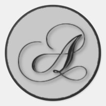 KRW - A - Mit Monogramm Siegel Aufkleber